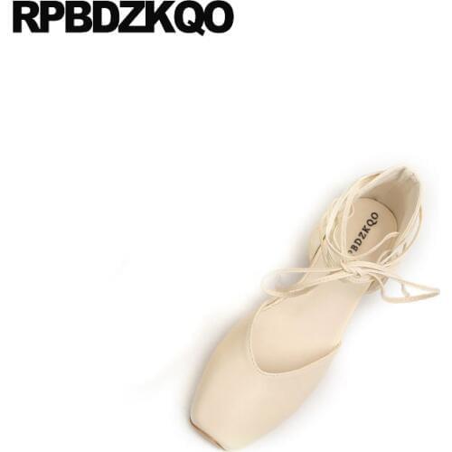 Plain size 9 square toe mori girl women china sandals summer 2018 ladies cheap lace up ballerina designer foldable ballet flats