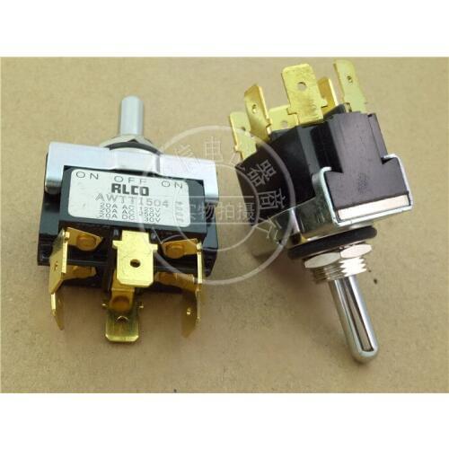 Original new 100% AWTT1504 20A AC125V 250V DC 30V ON-0FF-ON toggle switch 2 files with reset switch