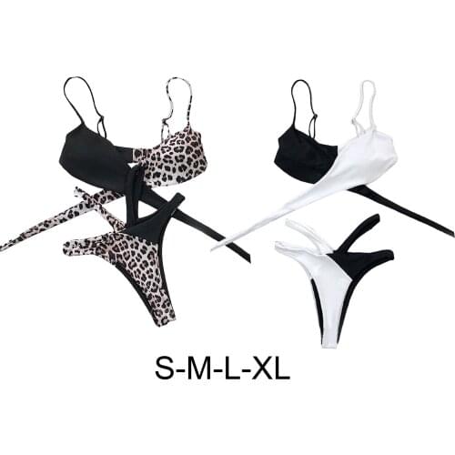 Sexy Women Summer Swimwear Bikini Set Bra Swimsuit Swimwear Triangle Bather Suit Solid High Cut Bathing Suit