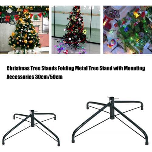 30cm/50cm Christmas Tree Stands Folding Metal Holder Base 4 Feets Christmas Tree Bracket Accessories for Home Decorations