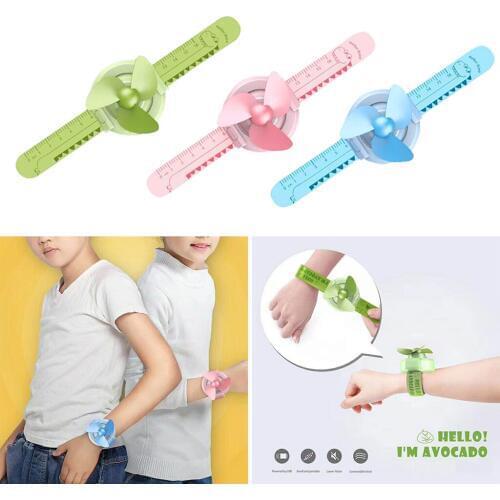 Portable Mini Cartoon Kids Students Fan Ruler USB Rechargeable Summer Wrist Fans Children Toys Gift Mini Air Cooler for Outdoor
