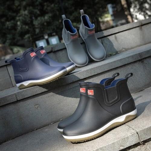 Rain Boots Men Lace Rubber Sole Galoshes Fishing Boots Short Gumboots Rubber Rainboots Man Bot Garden Boots Men Lovers Shoes88