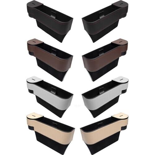 Universal Car Seat Gap Filler Organizer Case PU Leather Console Slit Catcher Storage Box Auto Interior Stowing Tidying Accessori