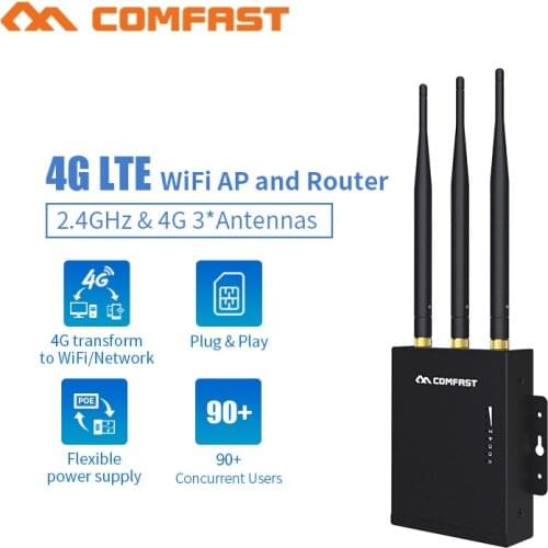 Waterproof 4G LTE Outdoor AP Wifi Router Plug and Play 4G SIM Card transfer to Wired Network with 3*5dBi Antennas Extender AP