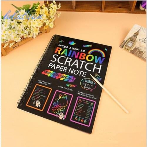 Scenery Magic Colorful Drawing Paper Painting Scraping Children Kids learning Education Toys Painting Doodle Scratch Toys