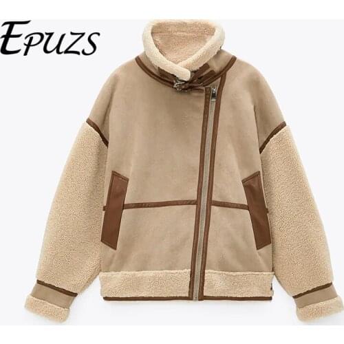 2021 Spring Women Vinateg Lapel Long Sleeve Pocket Jacket Coat Fashion Slim Warm Jacket Coat Famale Outerwear Chic Top EPUZS