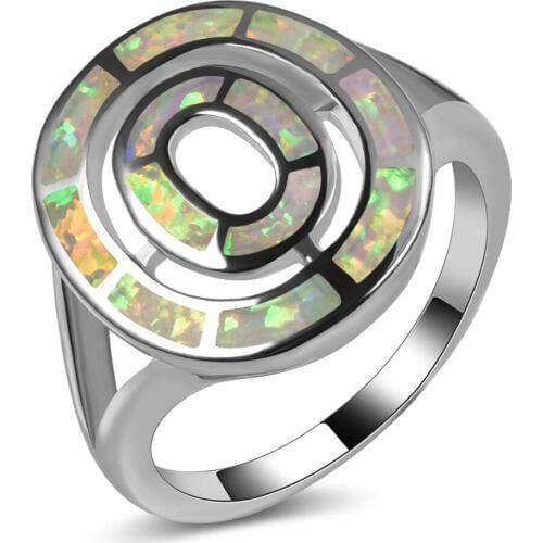 Hot Sale Exquisite White Fire Opal 925 Sterling Silver High Quantity Engagement Wedding Ring Size 5 6 7 8 9 10 11 A199