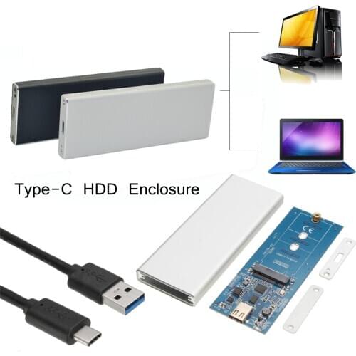 2.5" USB 3.1 Type-C to M.2 NGFF B Key PCI-E 5G 2260 2 Lane NGFF SSD HDD Enclosure External Storage