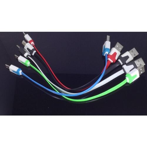 20cm full colour noodles data cable V8 Port phone power charger cables UTS for power bank mp3 mp4 psp camera