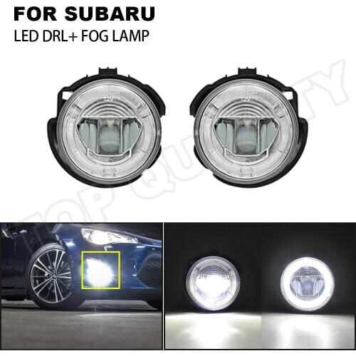 2X LED Fog+DRL Light For Subaru forester 2009-2013 or Impreza WRX(STI MODEL) 2008-2010 Car Front Lamps LED Daytime Running Light