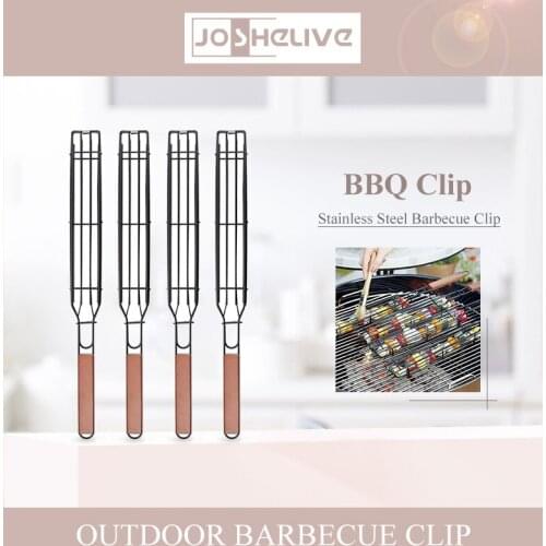 3/5/8PC Portable Kabob BBQ Grilling Basket Camping BarbecueTool Mesh Nonstick Barbecue Grill Kitchen Tools Kitchen accessories