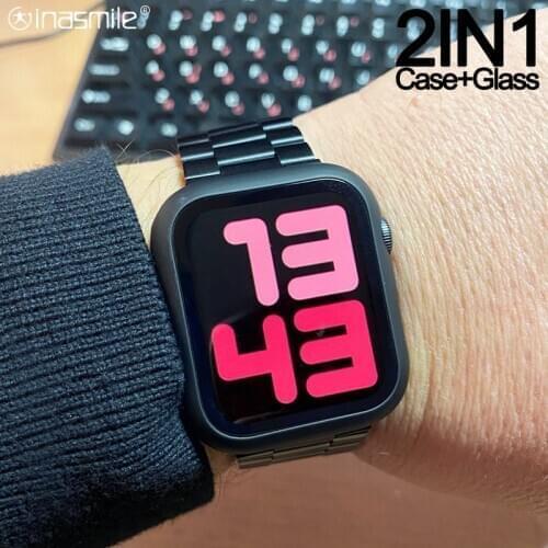 360 full Glass case For iwatch 6 5 4 SE bumper Screen Protector cover for Apple Watch 44mm 40mm 42mm 38mm iwatch Accessories