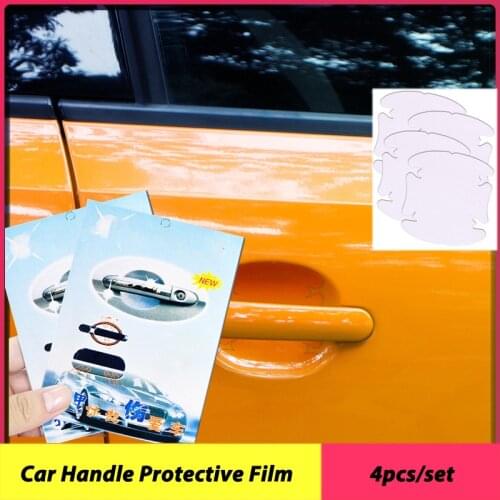 4Pcs Transparent Car Handle Protective Film Stickers Automobile Protective Vinyl Protector Films Door Handle Protective Stickers