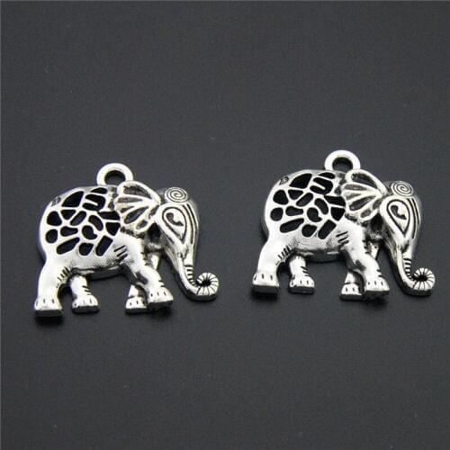 5pcs New Arrivals 2019 Silver Color Platd Zinc Alloy Elephant Charms Diy Animal Jewelry Wholesale A2266