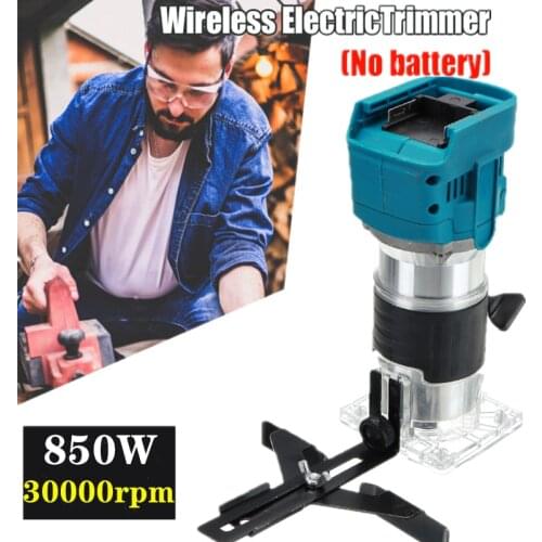850W Cordless Electric Trimmer with Battery Woodworking Engraving Slotting Trimming Milling Machine Wood Router for Makita