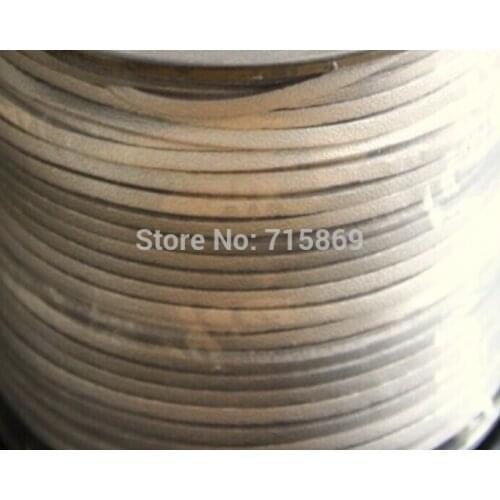 Free Ship 100 Meters 10mm Silver Color Flat ONE SIDE Leather Flat Faux Suede Leather Cord