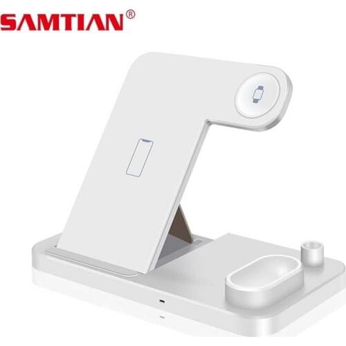 SAMTIAN 4 in 1 Wireless Charger Fast Charging Dock Quick Charge Stand Pad QI Phone Charger For Phone Electronic Pen Smart Watch