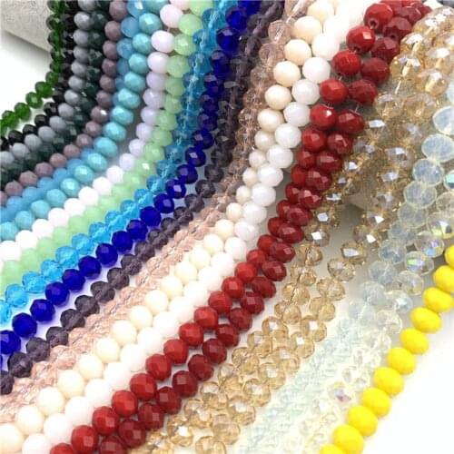 1 Strands Colorful Crystal Rondelle Beads Faceted Glass Beads Small Beads for Jewelry Making DIY Jewelry Accessories Wholesale