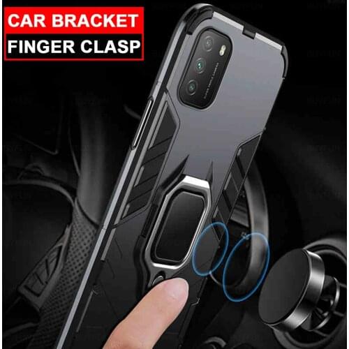 Shell For Xiaomi Poco M3 6.53 inch Magnetic ring mobile phone case for poco pocophone m3 Heavy Duty Protection back cover coque