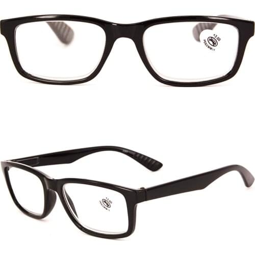 Cheap Plastic Reading Glasses for women and men Black Big Square Readers Discount with pouch Tortoise Travel Clear Optical Glass