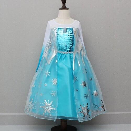 Kids Cosplay Dress with Sequin Long Sleeve Girls Dress 2020 Spring Autumn Clothing O-Neck Mesh Patchwork Dress