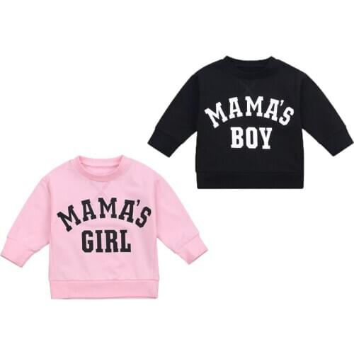 FOCUSNORM 0-4Y Autumn Kids Boys Causal Sweatshirt Tops Letter Print Long Sleeve Pullover Outfits 2 Colors