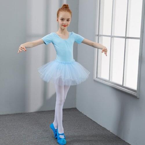 Beautiful Girls Ballet Tutu Dress Dance Clothing Costumes Gymnastics Leotards Kids Training Princess Flower Skirt