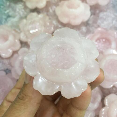 Beautiful Natural rose quartz Crystal gemstone flower meditation healing chakra handmade pink crystal lotus home decoration