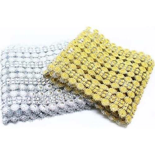 1Yard 12CM Flower Shape Rhinestone Ribbon Handmade Craft Wedding Dress Clothes Decoration Sewing Garments Accessories