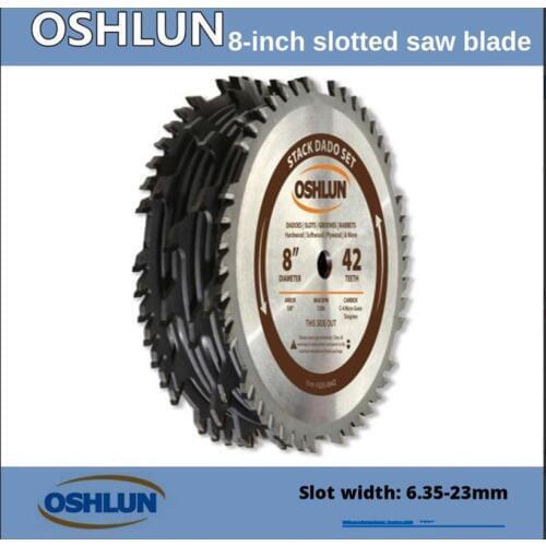 8-inch woodworking slotted 15.88 aperture alloy DADO saw blade 2 large outer saw blades and 6 small inner saw blades