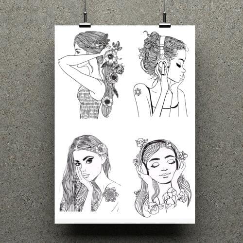 AZSG Fashion Girl Listen Music Silicone Clear Stamps For Scrapbooking DIY Clip Art /Card Making Decoration Stamps Crafts
