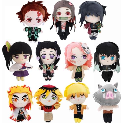 New 10Pcs Kimetsu no Yaiba Demon Slayer Tsuyuri Kanao Nezuko Tanjirou Douma Makomo Kochou Shinobu Cosplay 8" 20CM Plush Doll
