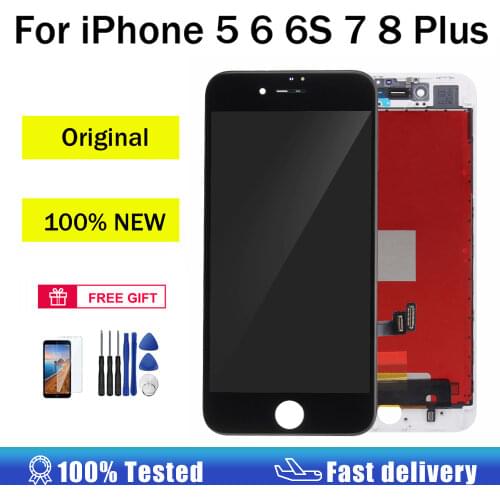 AUMOOK AAA+++ Original LCD Display for IPhone 5 6 7 8 6S Plus Display Touch Screen Replacement for IPhone 5C 5S SE No Dead Pixel