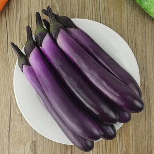 Lifelike Artificial Eggplants Simulation Fake Vegetable Photo Props Home Kitchen Decoration Kids Teaching Toy