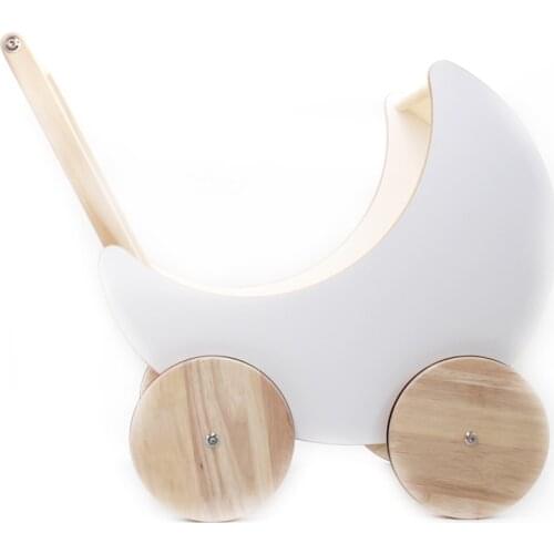 Baby Prop Fotografia Solid Wood Moon Cart Bed Accessories Newborn Photography Props Creative Crib Basket Toddler Stroller Toy