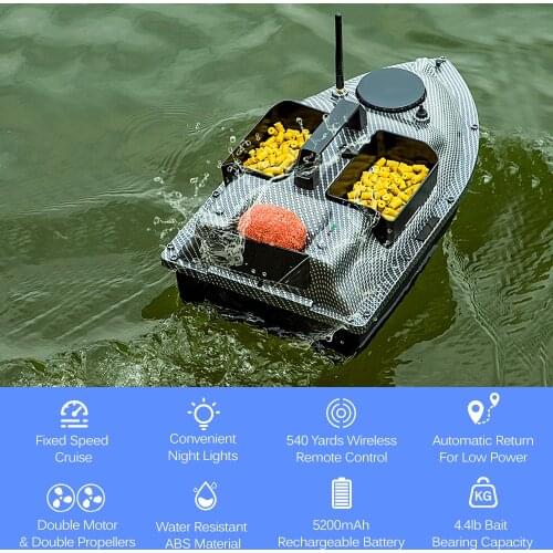 Fishing Bait Boat 3 Loading Bait Containers 4.4lb bearing 500M Remote Control GPS Fish Boat with Automatic Return Function