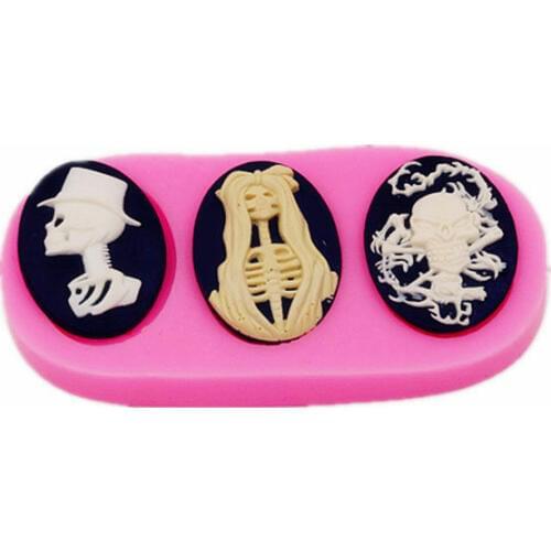 Halloween Man Bone Fragrance Cake Silicone Gadgets Handmade Chocolate Cookies Molds DIY Cakes Desserts Decorative Baking Tools