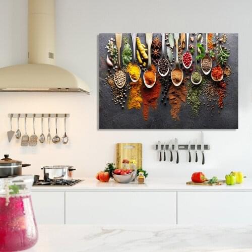 Modern Spices Food Canvas Painting Poster Prints Wall Art HD Picture for Kitchen Restaurant Home Decoration Large Size Custom