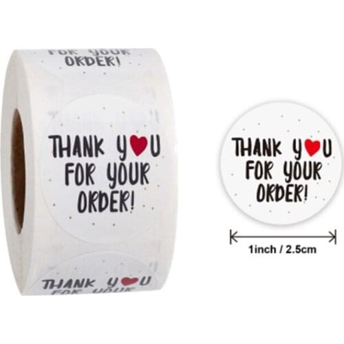 Wedding Decoration 2.5cm Thank You Sticker Packaging Gift Box Sealing Sticker Party Decoration Supplies 500pcs/roll Thank Label