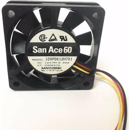New Sanyo Denki 6015 60MM 109P0612H701 DC12V 0.09A 60*60*15MM Cooling fan For Server Computer case with 3wires