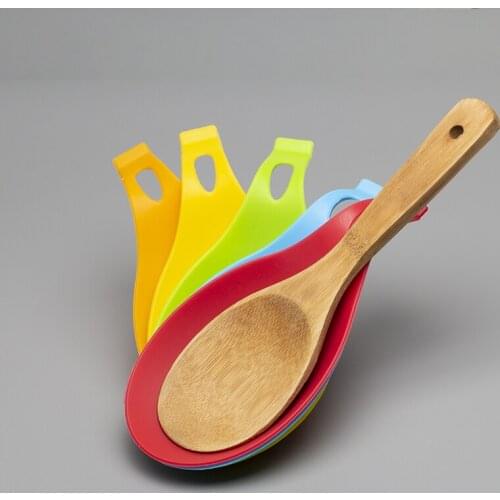 1 pcs Spatula Tool Spoon Mat Eggbeater Kitchen Gadget Dish Holder Silicone Pad Insulation Placemat Heat Resistant Spoon