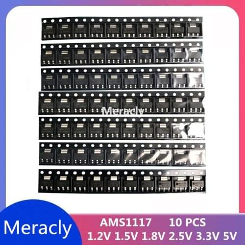 10PCS IC REG LIN AMS1117 1.2V 1.5V 1.8V 2.5V 3.3V 5V ADJ SOT223 1117 Voltage Regulator LM1117