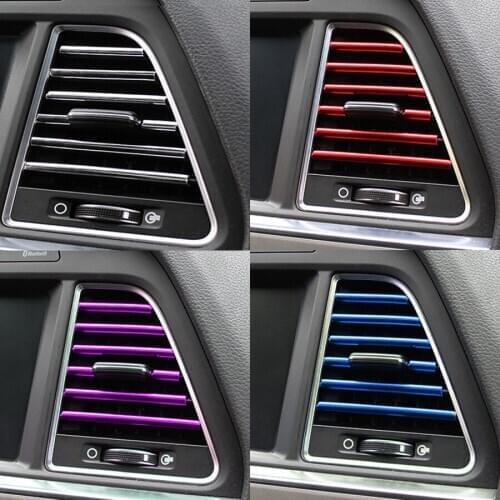 10Pcs 20Cm Universal Car Air Conditioner Outlet Decoration U Shape Interior Moulding Trim Strips Car Styling Accessories