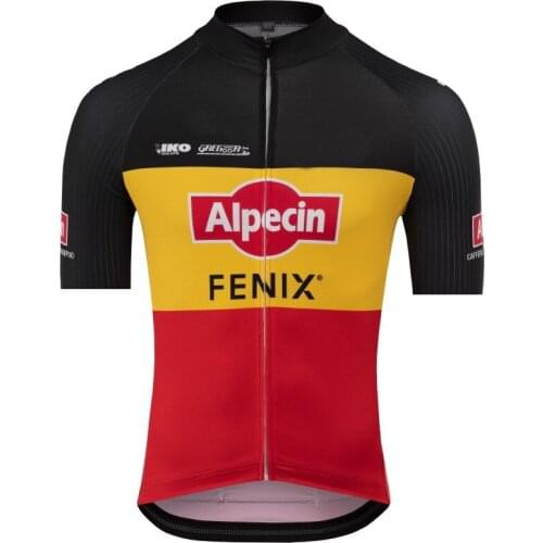 2020 Alpecin Fenix Team Belgium Mens Only Cycling Jersey Short Sleeve Bicycle Clothing Quick-Dry Riding Bike Ropa Ciclismo
