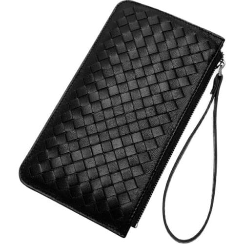 2021 SS Designer Brand Wristlet Clutch Handmade Knitting Soft Lambskin Women Phone Wallet ID Credit Card Pouch