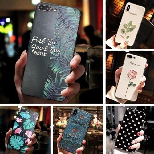 3D Emboss Flower Case For Vivo Y91C Y17 Y81 Cover Silicone Phone Cases For Vivo V15 Pro V11 Pro Z5X V9 Y91 Y95 Y12 V17 Neo Y11