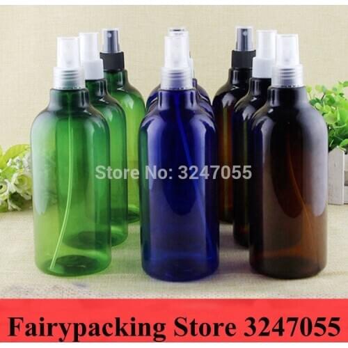 500ML 5pcs10pcs Blue/Green/Brown PET Plastic Cosmetic Toner Liquid Spray Nozzle Refillable, Empty Fine Mist Round Atomizer