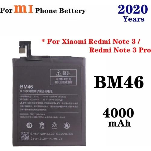 4000mAh High Capacity BM46 For Xiaomi Redmi Note 3 / Note 3 Pro Hongmi Redrice Note3 Mobile Phone Battery