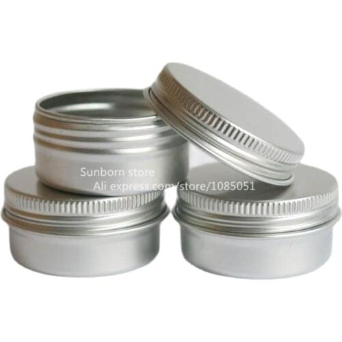 100x 15g cosmetic cream aluminum tin 15ml metal jars for powder 1/2oz packaging container
