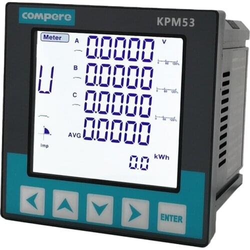Automatic reading multifunction modbus 3 phase electrical network analyzer meter